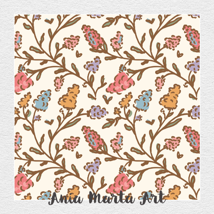 retro florals by Ania Marta Art