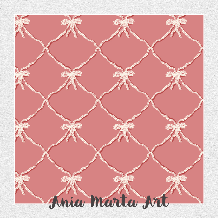 charming bows pattern by Ania Marta Art