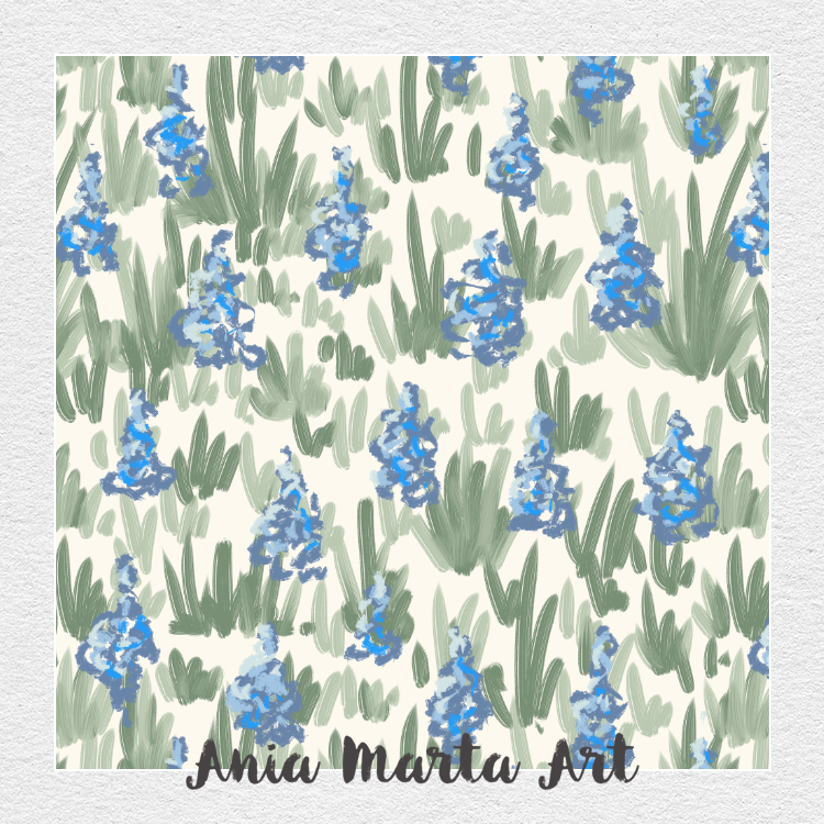 Loose florals meadow repeating pattern